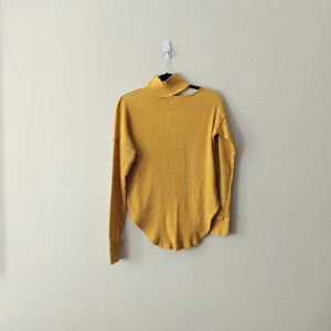 We the Free Just for You Cutout Thermal Turtleneck Long Sleeve Mustard